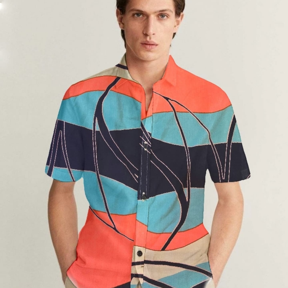 Men's Multicolor Abstract Shirt